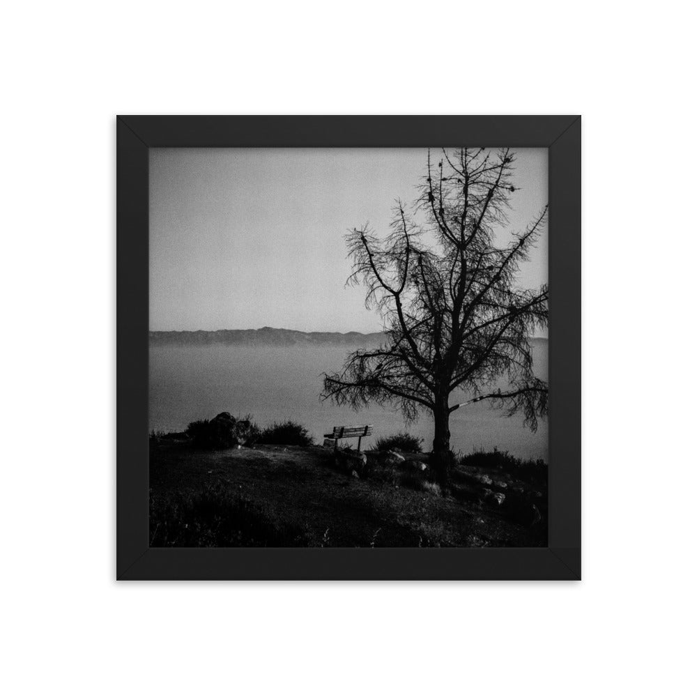 Lonely Bench (Framed Print)