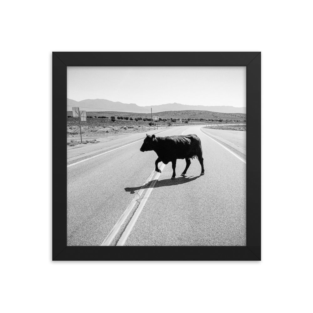 Drunk Cow (Framed Print)