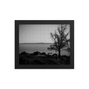 Lonely Bench (Framed Print)