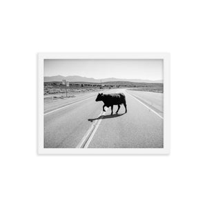 Drunk Cow (Framed Print)